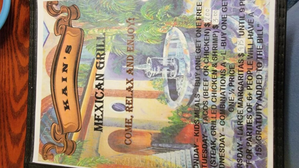 Kains Mexican Grill Menu 2
